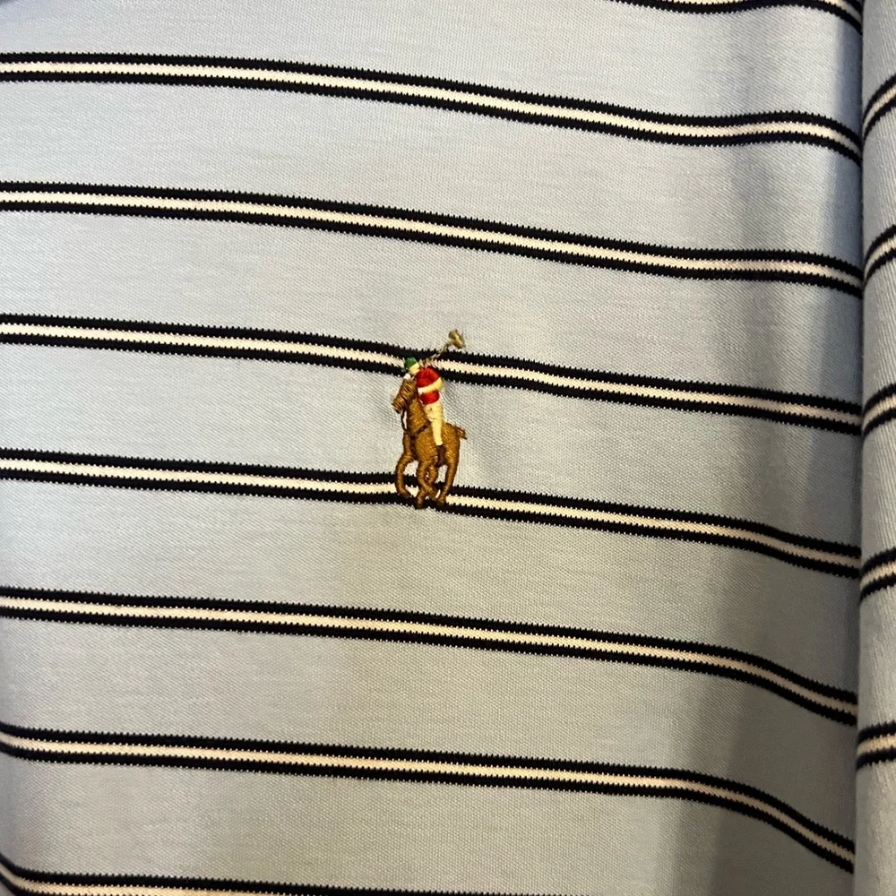 Polo Ralph Lauren Men's Classic Fit Striped‎ Polo Blue Size L